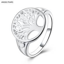 Hot sales Silver color hollow life tree finger ring size 6 # 7 # 8 # 9 # Woman fashion jewelry christmas gift bague anel 2024 - buy cheap