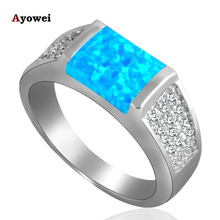 Delicate Rings Best gifts ! Popular Blue fire Opal Silver Stamped Rings Zirconia  fashion jewelry USA size #6#7#7.5#8.5#9 OR665A 2024 - buy cheap