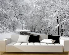 Beibehang Custom wallpaper white snow woods fresco sofa bed TV background wall living room bedroom background mural 3d wallpaper 2024 - buy cheap