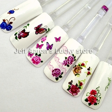 20PCS/lot beauty water transfer nail sticker decals for nail art tips decorations tool fingernails decorative flower design 2024 - buy cheap