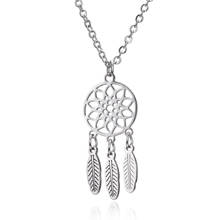 Rinhoo 1PC Exquisite Silver Color Stainless Steel Dreamcather Pendant Necklace Accessories Gift For Women Female Charm Jewelry 2024 - buy cheap
