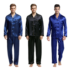 Conjunto de pijama de seda masculino, pijama homem seda macia, estilo moderno e sensual, camisola de cetim macio, moda verão 2024 - compre barato