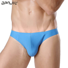 DANJIU Ice Silk Male Underwear Seamless Breathable Men's Briefs One Piece Sexy Gay Solid Underpants Cueca Soft Panties 2024 - buy cheap