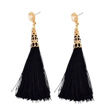New Fashion style gold pearl colorful rope tassel dangling earrings for women Charm  jewelry 2024 - buy cheap