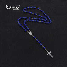 Komi-colar de rosário com 8mm de acrílico, pulseira sagrada, colar de fábrica, cruz de jesus, chapéu, princesa 2024 - compre barato