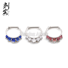 14G 10pcs  Surgical Steel Clicker  Septum Jewerly Nose Ring body piercing jewelry 2024 - buy cheap