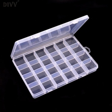 DIVV Creative Plastic 24 Slots Jewelry Storage Box Case Craft Organizer Beads Happy Gifts High Quality 2024 - buy cheap