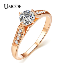 UMODE 1ct Top CZ Wedding Finger Rings for Women Engagement Classic Gold Color Vintage Jewelry bague femme argent JR0075A 2024 - buy cheap