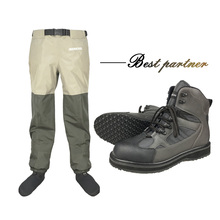 Fly Fishing Waders Waist Pants & Shoes With Rubber Sole Outdoor Hunting Wading Pants Aqua Sneakers Fishing Boots Rock Shoes FYR1 2024 - buy cheap