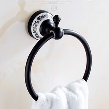Soporte para anillo de toalla Base de porcelana accesorio de baño montado en la pared bronce aceitado KD751 2024 - compra barato