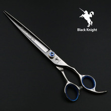 Tesoura 8 "cavaleiro preto profissional cabeleireiro barbeiro salão de beleza tesouras de corte cabelo pet 2024 - compre barato