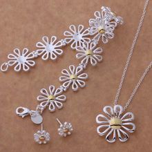 Silver plated jewelry sets, silver jewelry set 2016 new style favorable Bracelet Necklace Earring /LYJVCCYP 2024 - buy cheap
