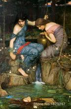 Pintura moderna sobre lienzo, ninfas, encuentra la cabeza del Orpheus, John William, Waterhouse, pintada a mano de alta calidad 2024 - compra barato