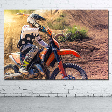 Póster Artístico de lienzo para pared de motocicleta, impresiones de tela, pinturas decorativas para decoración de habitación, vehículo deportivo, Motocross 2024 - compra barato