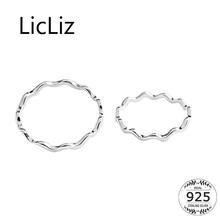 LicLiz-Anillo de Plata de Ley 925 con diseño de ondas para mujer, joyería de oro blanco, superficie pulida, nueva forma de onda, LR0725 2024 - compra barato