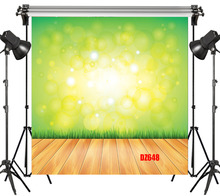 Decoração para estúdio de fotografia, lb de poliéster e vinil, ponto claro verde e amarelo, piso de madeira, adereços para fotografia 2024 - compre barato