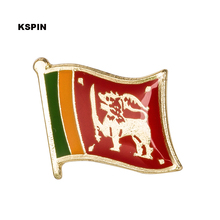 Distintivo de metal com lapela e bandeira do sri lanka, emblemas para roupas, pintadas com ícone de mochila 2024 - compre barato