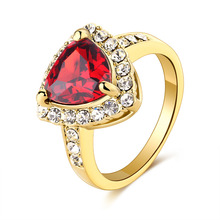 ARUEL Jewelry ring gold color women fashion wedding party romantic red Austrian crystal African anelli lover finger ring bague 2024 - buy cheap