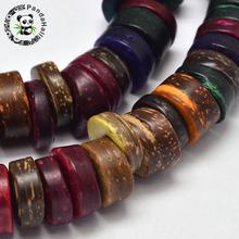 Natural Coconut Disc Bead Strands, Mixed Color, 9x3~5mm, Hole: 3mm; about 111pcs/strand, 15.7" 2024 - buy cheap