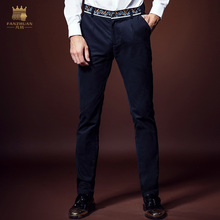 Fanzhuan freen shipping New pants fashion business casual trousers slim men's male man Embroidered Blue Pants personality 618055 2024 - buy cheap
