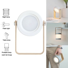 Luminária led de mesa recarregável por usb, lâmpada de leitura em madeira dobrável, iluminação criativa para o quarto 2024 - compre barato