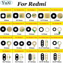Стеклянная крышка для объектива задней камеры YuXi для Xiaomi Redmi 6A 6Pro note 6 Pro S2 Y2 5A 4 5 Plus, запасные части для ремонта объектива задней камеры 2024 - купить недорого