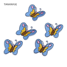 TIANXINYUE 20pcs Blue Butterfly Patches Iron On DIY Embroidered Appliques Sew On Stickers For Clothing fabric Bags patch 2024 - buy cheap