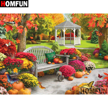 HOMFUN-pintura de diamante 5D DIY "paisaje de jardín", bordado 3D, regalo de punto de Cruz, decoración del hogar, regalo A08214 2024 - compra barato