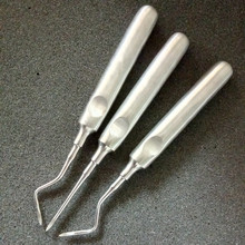 Clareador de dentes de aço inoxidável 3 tamanhos, elevador odontológico com cabo curvo, ferramentas para instrumento cirúrgico de dentista 2024 - compre barato