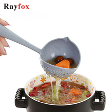 Rayfox-utensilios de cocina 2 en 1 con mango largo, cuchara para sopa, colador, utensilios de cocina, suministros 2024 - compra barato