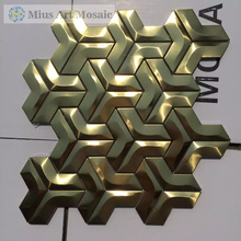 3D gold metal mosaic tile stainless steel mosaic tiles 2024 - buy cheap