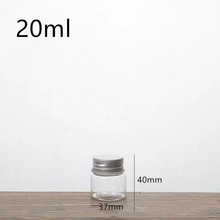 200pcs/lot 37*40mm 25ml Glass Bottles Aluminium Screw Cap Empty Transparent Clear Liquid Gift Containers Wishing Bottle Jars 2024 - buy cheap