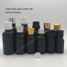 Hot sale  20ml Matte Black Glass Essential Oil Bottle with Orifice Reducer and Cap, Empty Black Vials Bottles 2024 - buy cheap