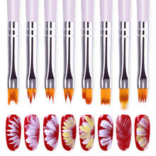 1 Pc UV Gel Flower Drawing Pen for UV Gel Polish Gradient Acrylic Painting Gel Brush Set Purple Handle  Nail Art Tool 2024 - buy cheap