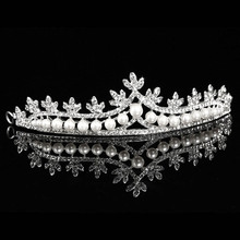 Diademas y coronas de perlas de cristal para novia, diadema de novia, accesorios de joyas para el pelo para mujer VL 2024 - compra barato