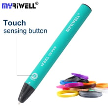 Myriwell 1,75 мм DIY 3D ручка сенсорная ручка, USB зарядка 3D печать Ручка + 25 м PCL нить креативная игрушка подарок для детей дизайн 2024 - купить недорого