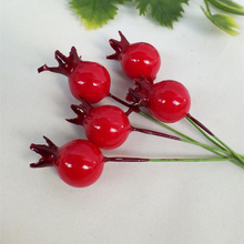 Искусственные тычинки, 25 шт., цветов, красные ягоды, вишня, искусственная гладкая фотография для украшения на свадьбу и Рождество 2024 - купить недорого