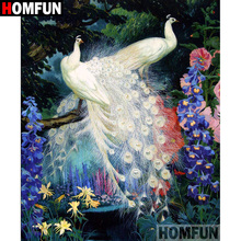 HOMFUN 5D DIY Diamond Painting Full Square/Round Drill "Animal peacock" Embroidery Cross Stitch gift Home Decor Gift A09089 2024 - buy cheap