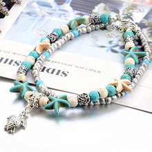 Vintage Bohemian Jewelry For Women New Multi Layer Anklet Leg Bracelet Chic Shell Beads Starfish Sea Turtle Anklets 2024 - buy cheap