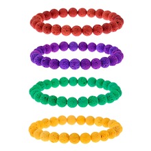 Amader-pulseira colorida unissex, contas de pedra de lava, pulseira para yoga, bilekcular, ajustável, frete grátis, ab328 2024 - compre barato