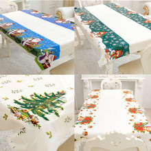 Toalha de mesa decorativa retangular em pvc, decoração de natal para casa, mesa de jantar, cozinha, decoração de ano novo 2024 - compre barato