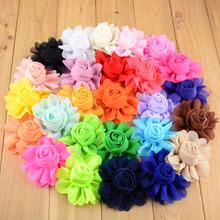 Wholesale 500pcs/lot 8cm Rolled Hair Chiffon Flowers Girl Artificial Flowers WITHOUT Clip TH25 2024 - buy cheap