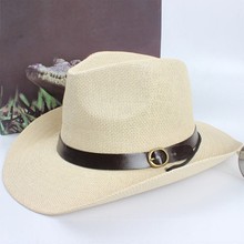 Sombrero de paja con visera ancha para hombre y mujer, sombrero con protección Uv, talla única, Unisex 2024 - compra barato
