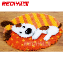 Hot! Latch Hook Rug Kits DIY Needlework Unfinished Crocheting Rug Yarn Cushion Mat Sleeping Dog Embroidery Carpet Rug Home Decor 2024 - buy cheap