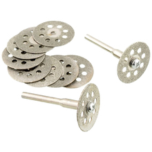 10PCS Mini 22mm Diamond Cutting Disc Saw Blade Mill Sheet with 2 Mandrel 2024 - buy cheap