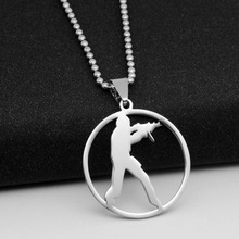 Stainless Steel Anime Game CS Logo charm Necklace GO Counter-Strike Logo Symbol Necklace Round Global Offensive Pendant Necklace 2024 - buy cheap