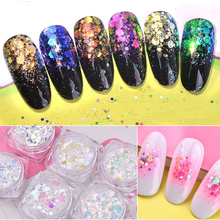 6pcs/set Shining Gold Sliver Nail Art Glitter Flakes Mix Designs Nail Sequins UV Gel Polish Dazzling Paillette Nail Decoration 2024 - buy cheap