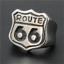 3pc/lot Newest Design Route 66 Highway Ring 316L Stainless Steel Cool Men Boy Punk Ring 2024 - buy cheap