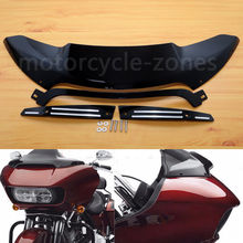 Parabrisas de motocicleta negro de 4,5 ", embellecedor de parabrisas lateral dividido para Harley Road Glide Ultra FLTRU 2015-2017 2024 - compra barato