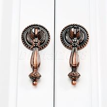 bowarepro 2PCS Doorknob Antique Cabinet Drawer Bin Cupboard Drop Pull Knob Hanging Design Handle 65mm with Screws New Hot Sale 2024 - buy cheap